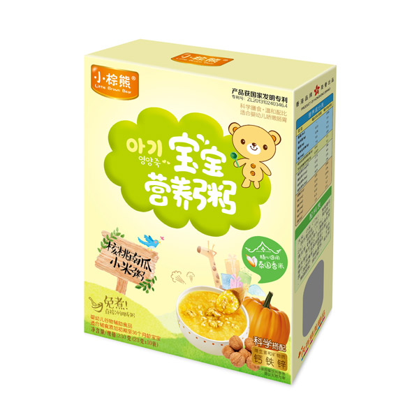  小棕熊寶寶營(yíng)養(yǎng)粥核桃南瓜小米粥