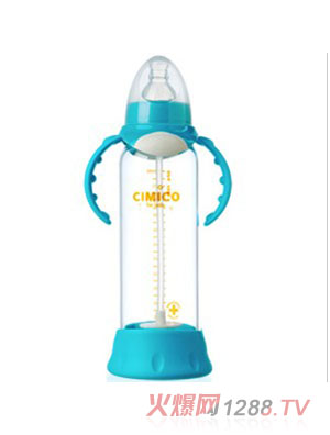 聰明星晶鉆玻璃防爆標準自動奶瓶240ml
