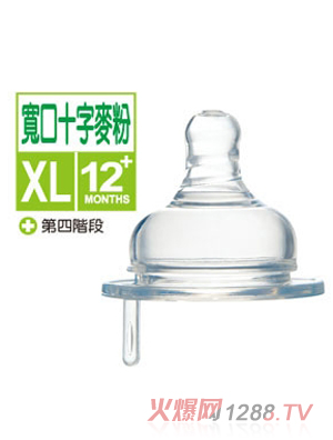 小獅王辛巴寬口十字孔奶嘴XL-2入(麥粉)