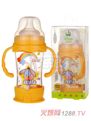 迪士尼寶寶寬口徑防摔玻璃奶瓶（中號(hào)）180ml