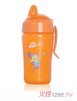 母愛活力寶寶運動鴨嘴學飲杯300ml 橘黃
