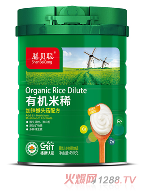 膳貝聰有機(jī)米?。愉\猴頭菇配方）450聽